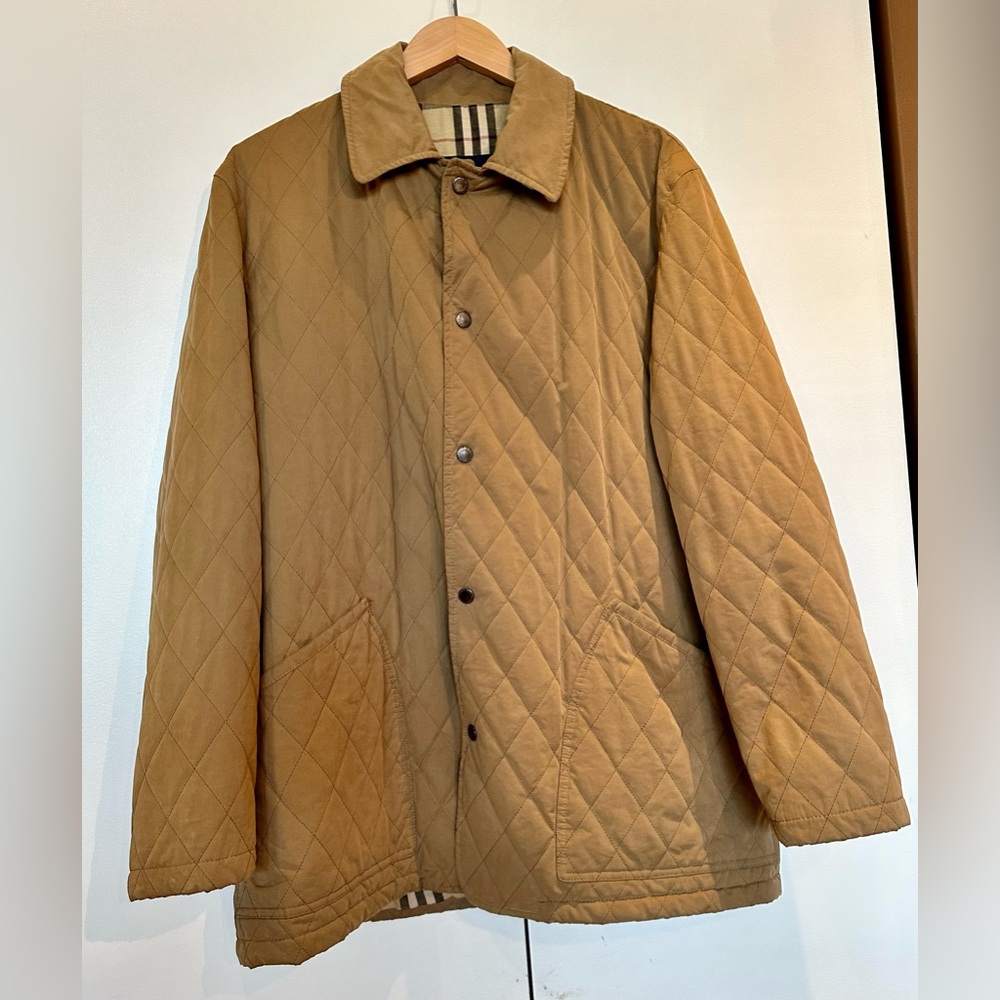 Brown, quilted  diamond overcoat, Nova Check lined !